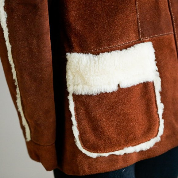 Vintage 70s Joo Kay Brown Suede and Sheepskin Coat - Picture 11 of 14
